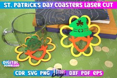 St. Patrick&#039;s Day Coaster Laser Cut, Lucky Charm Cup Coaster Product Image 1