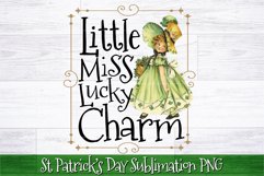 Little Miss Lucky Charm PNG | St Patricks Day Sublimation Product Image 1