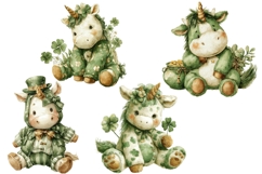 St. Patrick's Day Cute Unicorn Clipart Product Image 3