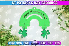 St. Patrick&#039;s Day Earrings Laser Cut Bundle, Shamrock Lucky Product Image 3