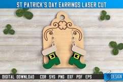 St Patrick&#039;s Day Earrings Laser Cut Design, Lucky Charm SVG Product Image 1