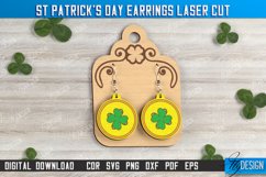 St Patrick&#039;s Day Earrings Laser Cut Bundle, Shamrock Jewelry Product Image 5