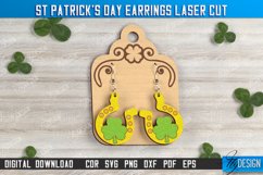 St Patrick&#039;s Day Earrings Laser Cut Bundle, Shamrock Jewelry Product Image 7