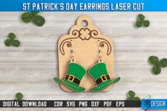 St Patrick&#039;s Day Earrings Laser Cut Bundle, Shamrock Jewelry Product Image 9