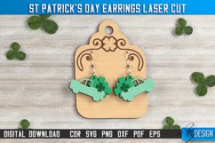 St Patrick&#039;s Day Earrings Laser Cut Bundle, Shamrock Jewelry Product Image 10