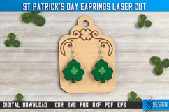 St Patrick&#039;s Day Earrings Laser Cut Bundle, Shamrock Jewelry Product Image 11