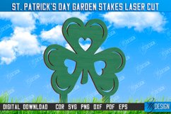 St. Patrick&#039;s Day Garden Stake Laser Cut, Wooden Yard Stake Product Image 1