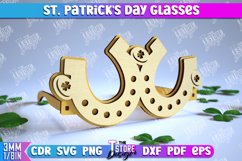 St. Patrick&#039;s Day Glasses Lasercut Design, Horseshoe glasses Product Image 1