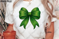St.Patrick's Day Green Sparkle Bow PNG Product Image 2