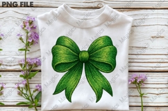 St.Patrick's Day Green Sparkle Bow PNG Product Image 3