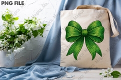 St.Patrick's Day Green Sparkle Bow PNG Product Image 4