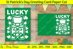 ST Patrick&#039;s Day Greeting Card - ST Patrick&#039;s Day Card SVG Product Image 1