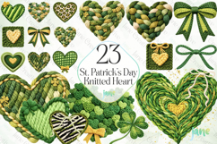 St. Patrick’s Day Knitted Heart Clipart Product Image 1