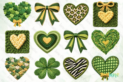 St. Patrick’s Day Knitted Heart Clipart Product Image 3