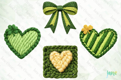 St. Patrick’s Day Knitted Heart Clipart Product Image 1