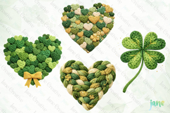 St. Patrick’s Day Knitted Heart Clipart Product Image 1