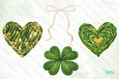 St. Patrick’s Day Knitted Heart Clipart Product Image 1