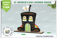 St. Patrick&#039;s Day House Laser Cut. Layered House SVG Product Image 1