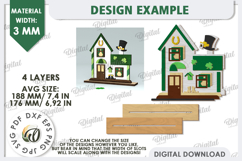 St. Patrick&#039;s Day House Laser Cut. Layered House SVG Product Image 2