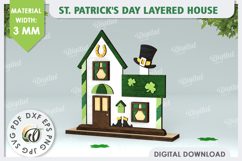 St. Patrick&#039;s Day House Laser Cut. Layered House SVG Product Image 1