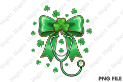 St Patrick’s Day Nurse Coquette Bow Png Product Image 1
