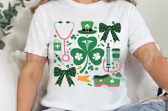 St.Patricks Day Nurse Coquette Sublimation PNG Product Image 4