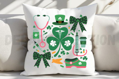 St.Patricks Day Nurse Coquette Sublimation PNG Product Image 3