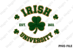 St Patrick’s Day PNG, Irish University Shamrock Product Image 1