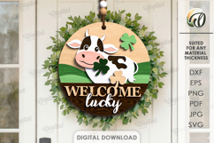 St Patricks Day Round Sign Laser Cut. Wall Decor SVG Product Image 1