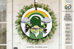 St Patricks Day Round Sign Laser Cut. Wall Decor SVG Product Image 1