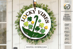 St Patricks Day Round Sign Laser Cut. Wall Decor SVG Product Image 1