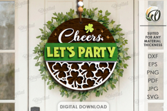 St Patricks Day Round Signs Bundle Laser Cut. Wall Decor SVG Product Image 10