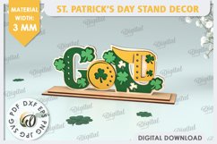 St Patrick&#039;s Day Stand Decor Laser Cut. Lucky Charm SVG Product Image 1