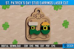 St. Patrick&#039;s Day Stud Earrings Laser Cut Bundle,Jewelry SVG Product Image 9