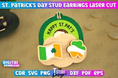 St Patrick&#039;s Day Stud Earrings | Shamrock | Accessories|CNC Product Image 1