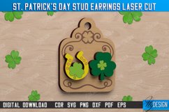 St. Patrick&#039;s Day Stud Earrings Laser Cut Bundle,Jewelry SVG Product Image 6