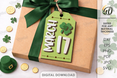 St. Patrick’s Day Gift Tag Laser Cut. Gift Label SVG Product Image 1