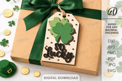 St. Patrick’s Day Gift Tag Laser Cut. Gift Label SVG Product Image 1