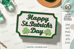 St Patricks Day Tiered Tray Laser Cut. Wall Decor SVG Product Image 1