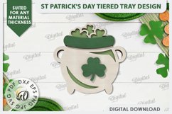 St Patrick&#039;s Day Cauldron Laser Cut. Lucky Charm Tiered Tray Product Image 1