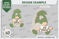 St Patrick&#039;s Day Gnome LaserCut. Lucky Charm Tiered Tray SVG Product Image 2
