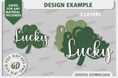 St Patrick&#039;s Day Shamrock Laser Cut. Lucky Charm Tiered Tray Product Image 3