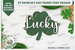 St Patrick&#039;s Day Shamrock Laser Cut. Lucky Charm Tiered Tray Product Image 1