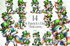St Patrick’s Day Unicorns Sublimation Product Image 1