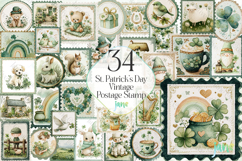 St. Patrick’s Day Vintage Postage Stamp Bundle Product Image 1