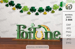 St Patrick's Day Word Stand Laser Cut. Fortune SVG Product Image 1