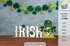 St Patrick's Day Word Stand Lasercut. Stand Decor. Irish SVG Product Image 1