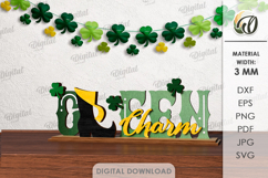 St Patrick's Day Word Stand Laser Cut. Green Charm SVG Product Image 1