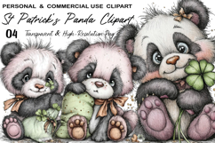 St Patrick's Panda Clipart Product Image 1