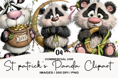 st patrick's Panda Clipart Product Image 1